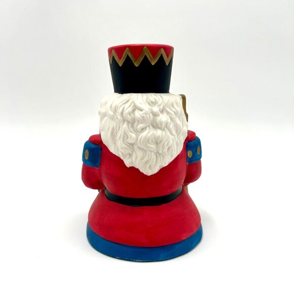 Vintage Nutcracker Soldier Figurine With Trumpet & Batton Music Box Plays We Wis - Picture 3 of 6